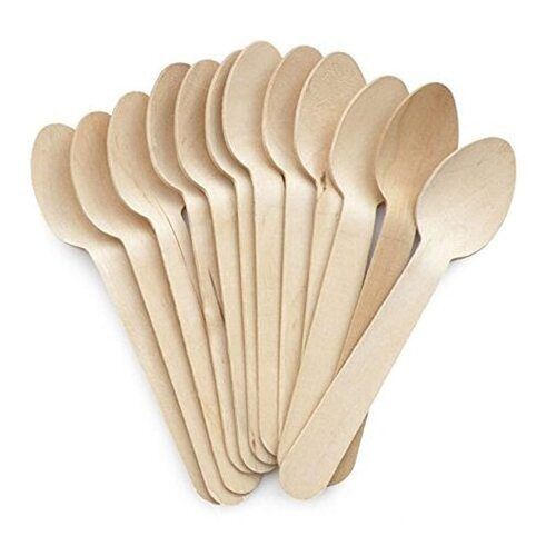6 Inches Long Eco Friendly And Biodegradable Wooden Spoon, 12 Piece 