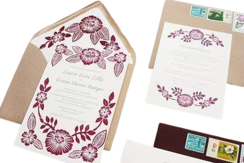 Valentine Card - Handmade Paper Invitation Card, Rectangular Shape, Eco-Friendly, Lightweight, Custom Size & Color Options, Glossy Finish with Hot Stamping