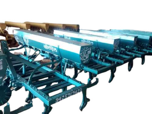 Mild Steel Paint Coated And Semi Automatic 9 Tynes Tractor Operated Seed Drill