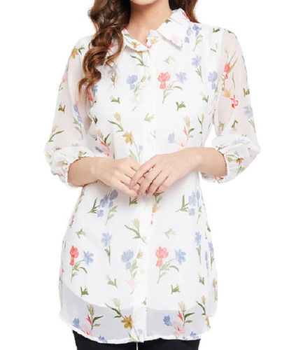 Ladies Regular Fit Casual Wear Floral Printed Georgette Tunic Top Cas No: 26163-03-1