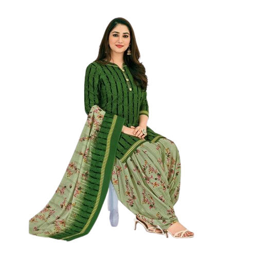 Green Ladies Skin Friendly Cotton Printed Salwar Suit