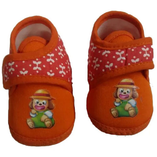 Multicolor Casual Wear Round Toe Style Velcro Closure Cotton Shoes For Babies