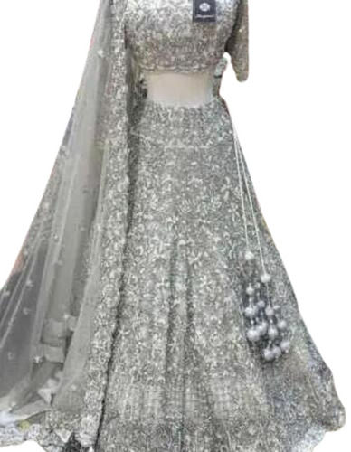 Ladies Elegant Look And Beautiful Designer Wedding Wear Embroidered Lehenga