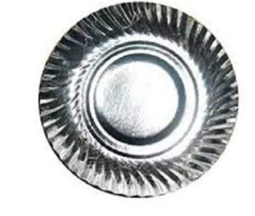 Eco Friendly Lightweight Circular Silver Plain Disposable Paper Plates Application: Smooth