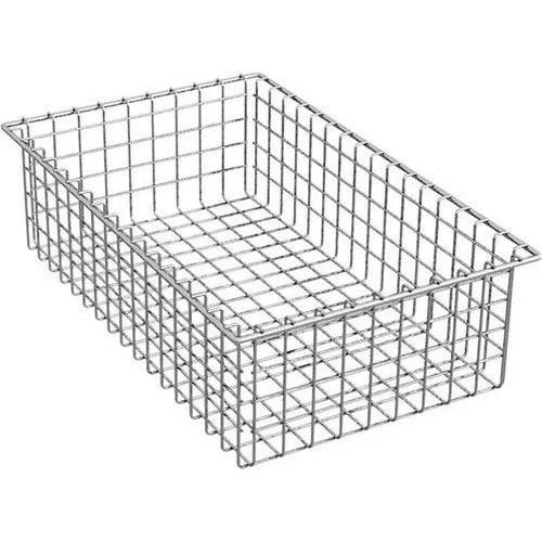 Silver Rust Proof Rectangular Polished Finished Stainless Steel Kitchen Basket