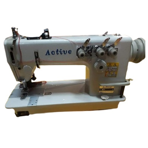 Portable Active 3 Needle Chain Stitch Puller Automatic White Sewing