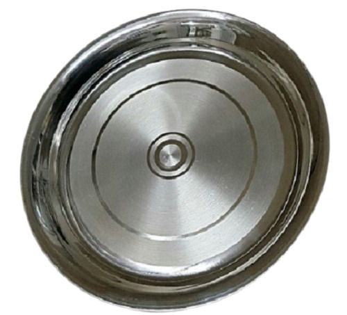 Round Shaped Silver Finished Stainless Steel Worshiping Pooja Thali 