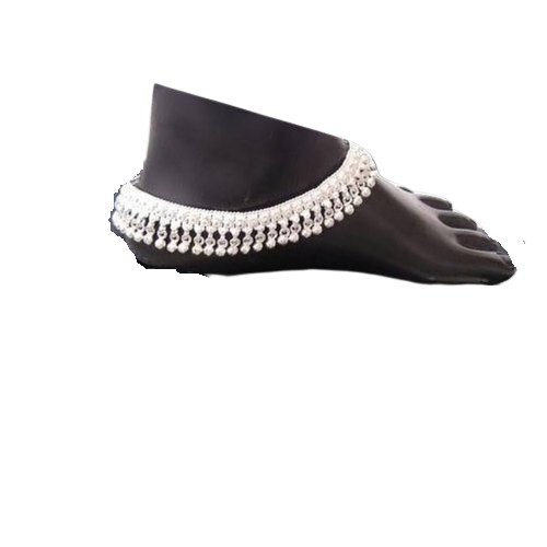 And Long Lasting Polished Hook Closure Women Silver Anklet, 100gm