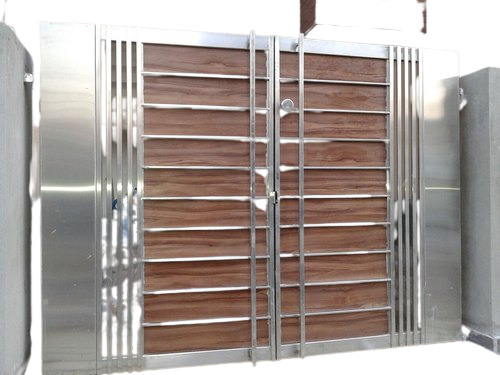 नीला मज़बूत और अनब्रेकेबल पाउडर कोटेड रस्ट प्रूफ स्टेनलेस स्टील मेन गेट