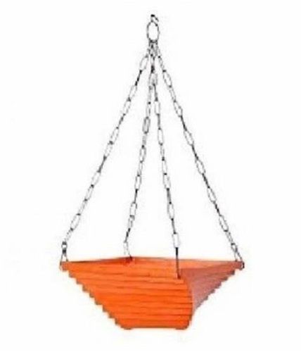 Trapezium Twister Shiny Finish Plastic Hanging Pot For Decoration