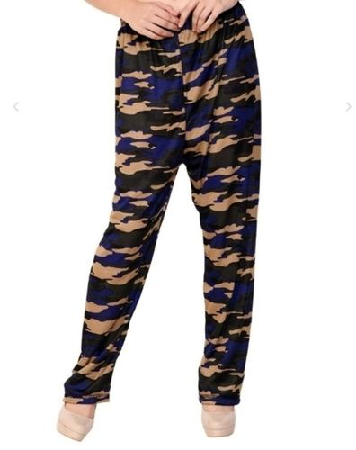 Night Wear Breathable Comfortable Cotton Knit Army Pattern Printed Pajama For Ladies