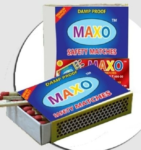 100% Damp Resistant Maxo Wooden Safety Match Stick For Kitchen Usage