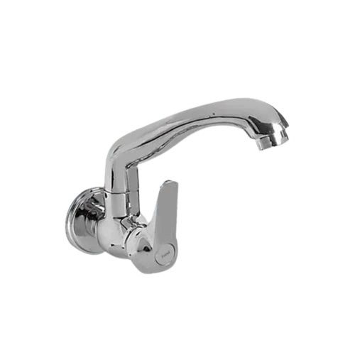 Modern Wall Mounted Glossy Finish Stainless Steel Swivel Spout Sink Cock