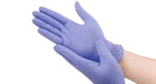 Silver Lightweight Flexible Plain Full Finger Purple Nitrile Safety Hand Gloves