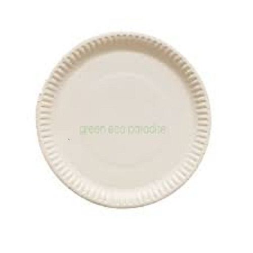 White Plain Round Shape Size 7 Inch Recyclable Paper Plates 