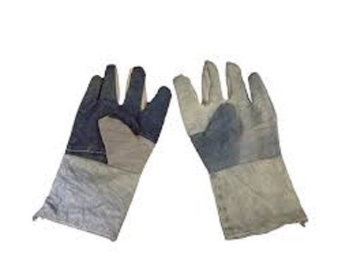 Washable And Reusable Grey Plain Full Finger Jeans Hand Gloves