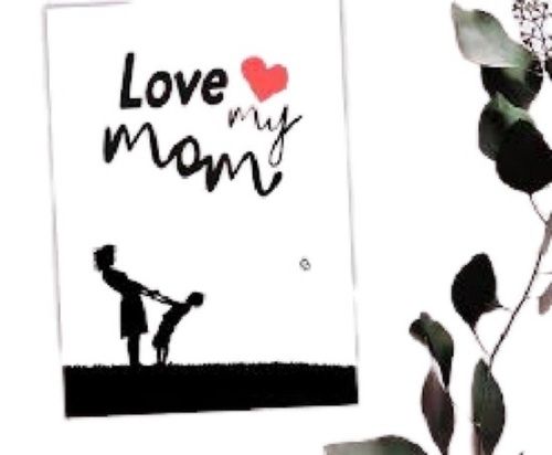 Black With White Printed 5 X 7 Inch Size Folded Designer Mothers Day Card