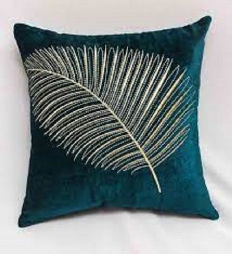 Green Velvet Throw Pillow Covers Square Shape Quilted Cushion