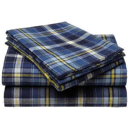 Warm Lightweight Plain Texture Cotton Check And Stripes Flannel Fabric