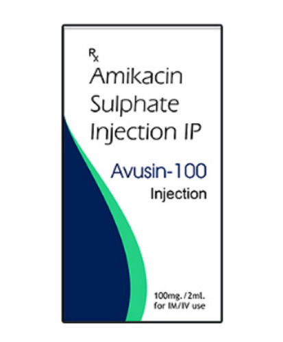 IM उपयोग के लिए AVUCIN-100 एमिकैसीन सल्फेट IP इंजेक्शन 100mg/2ml 