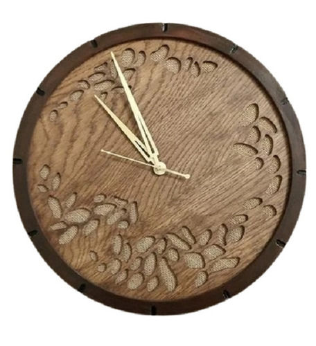 Brown Aesthetic Vintage Wall Mounted Reliable Round Wooden Finished Wall Clock 