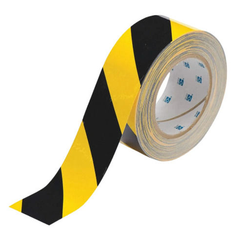 Yellow And Black 45 Meter 2 Inches Pvc Adhesive Single Sided Floor Marking Tape