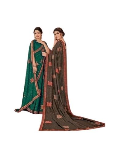 Multi Miss Universal Vichitra Silk Print Full Length Stone Work Saree