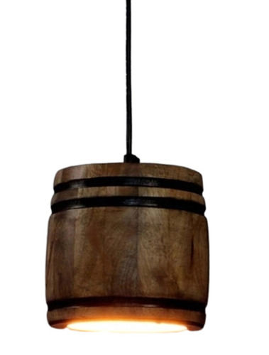 Brown Modern Trendy Style Unique Energy Saving Round Wooden Wall Hanging Lamp