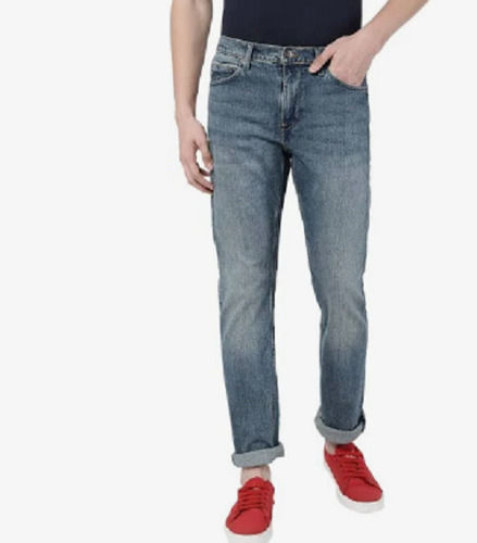 Casual Wear Regular Fit Plain Dyed Men Straight Cotton Jeans
