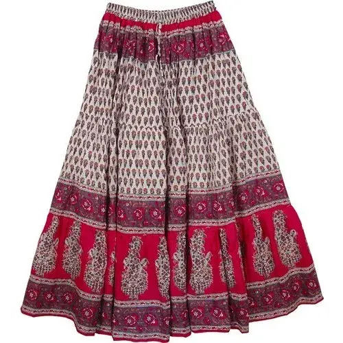 Full Length Daily Wear Casual Cotton Printed Long Skirts