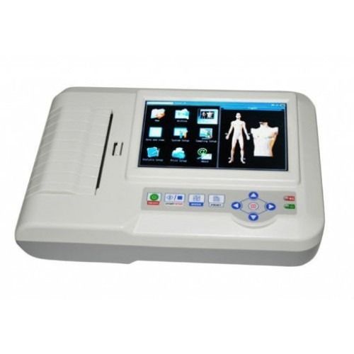 240 Voltage Lcd Display Stainless Steel 6 Channel Ecg Machine