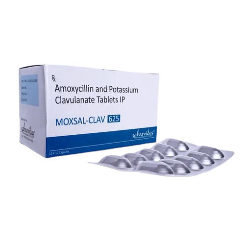 Antibiotic Oval Film Coated Medical Drug Amoxicillin Potassium Clavulanic Tablets 