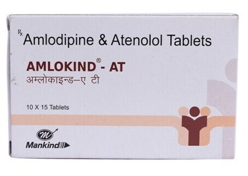Amlodipine और Atenolol टैबलेट, 10 X 15 टैबलेट का पैक