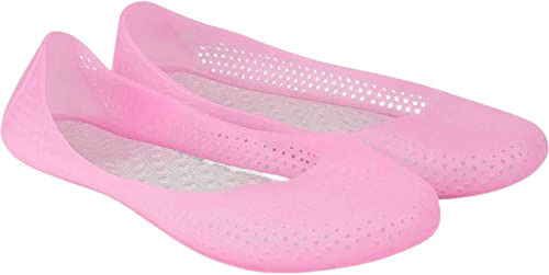 Pink Comfortable And Plain Casual Wear Plastic Belly Shoes For Ladies 