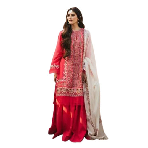 Ladies Designer Full Sleeves Suit - Color: Multicolor