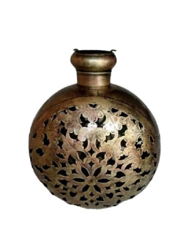 1 Kilogram Round Polished Finish Designer Brass Pot For Decoration