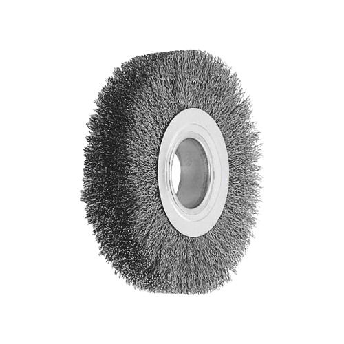 Silver 300 Grams 10 Inch Round Steel Bristle Wheel Brush For Polishing 