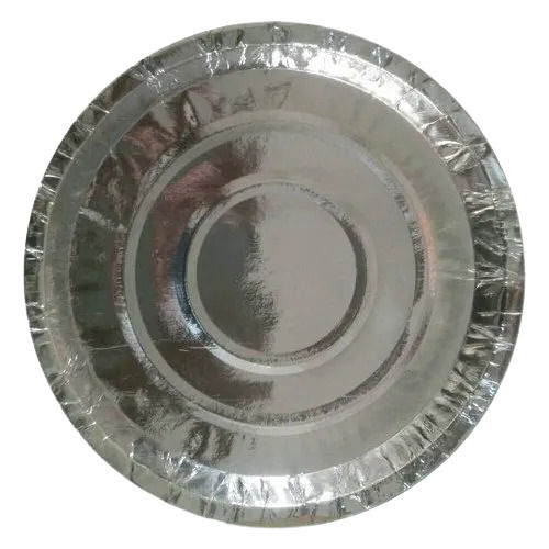 Light Weight 6 Inch Round Eco Friendly Disposable Plain Silver Foil Paper Plate