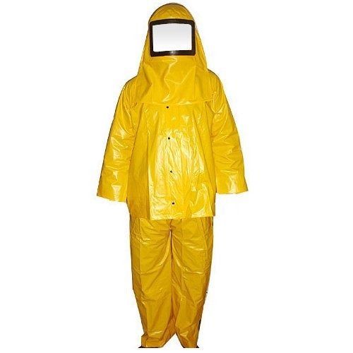 Yellow Waterproof And Lightweight Protection Poly Vinyl Chloride Chemical Suits