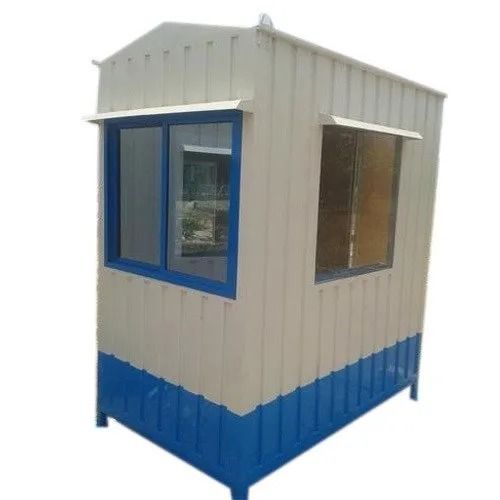 4x6 Foot Color Coated Rectangular Mild Steel Portable Cabin For Security 