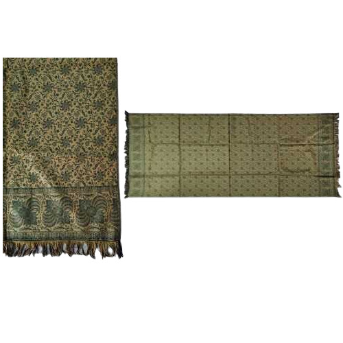 Ladies Shawls - Wool Printed Design Dark Green Color | Machine Made Cashmere Shawl for Evening and Daily Use
