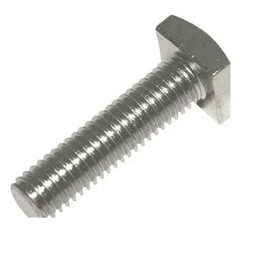 Silver 2.9 Inch Full Threaded Square Head Zinc Plated Stainless Steel T Bolts