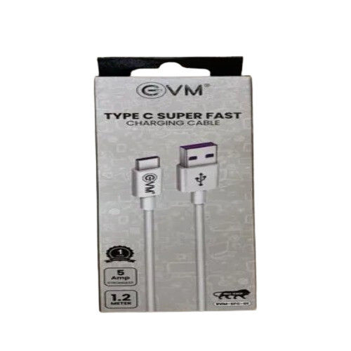 EVM Type C Data Cable with 1 Year of Warranty