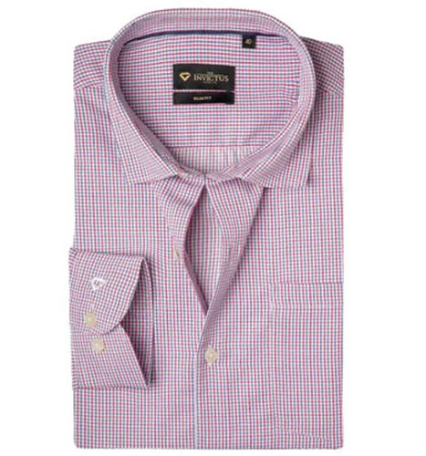 Mens Casual Wear Full Sleeves Classic Collar Check Printed Cotton Shirt