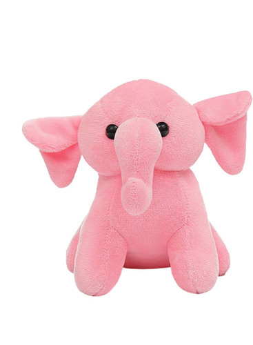 16 Centimeters Polyester Fiberfill & Plush Baby Elephant Stuffed Soft Toy - Pink Color, Spongy Flexibility, Perfect for Toddlers, Adorable Animal Theme