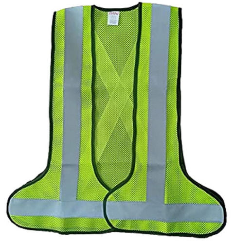 Green And Gray Daily Wear Sleeveless Polyester Reflective Line Safety Jacket For Unisex