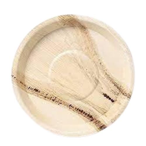 12 Inch Round Shape Light Brown Disposable Areca Leaf Plates Design: Plain