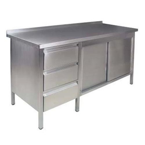 Rectangular Polished Stainless Steel Kitchen Cupboard