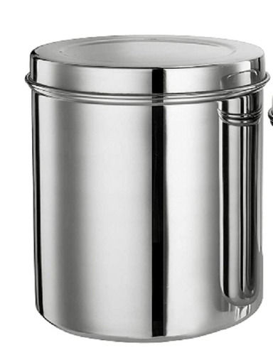 Round Glossy Finish Stainless Steel Container