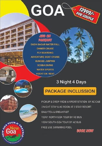 Black 3 Night 4 Days Goa Holidays Tour Packages Booking Services For Couples